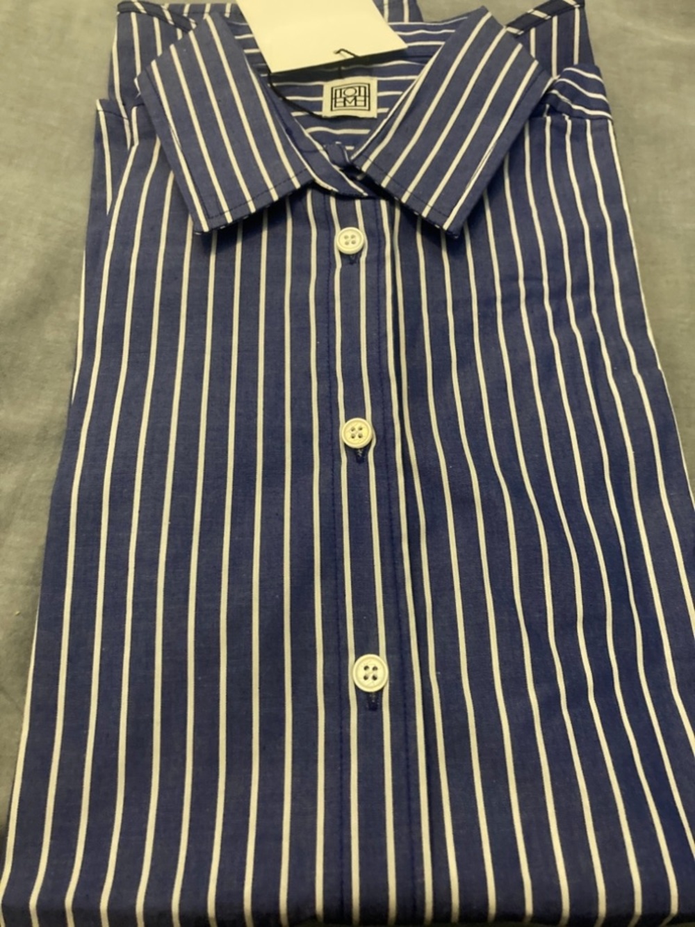 Toteme Striped Blue Button-Up women’s Shirt - Picture 14 of 15